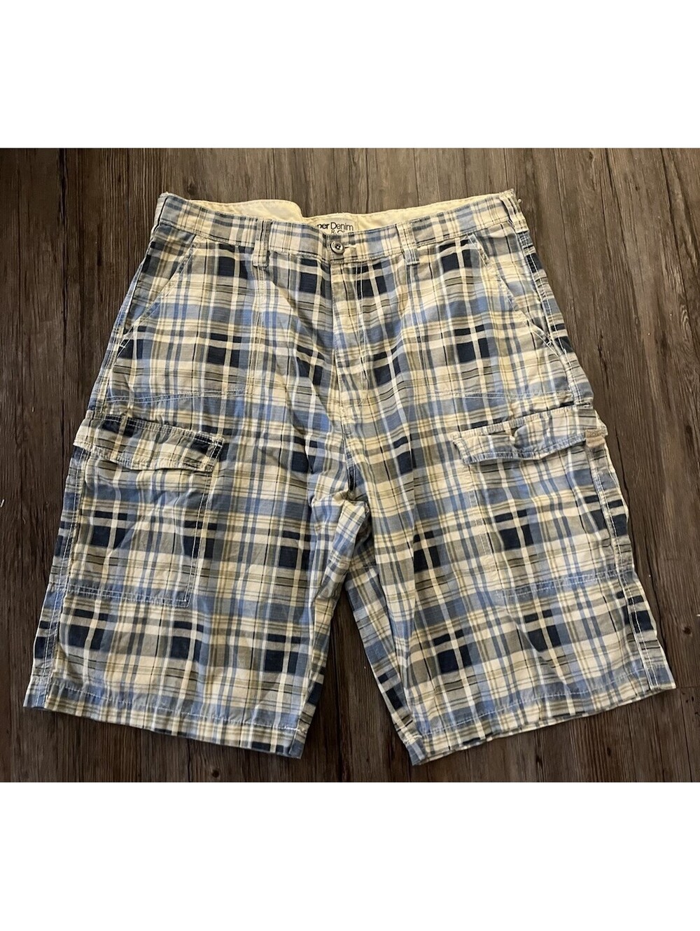 Paper Denim & Cloth Men’s Plaid Cargo Shorts Sz 38 Y2K